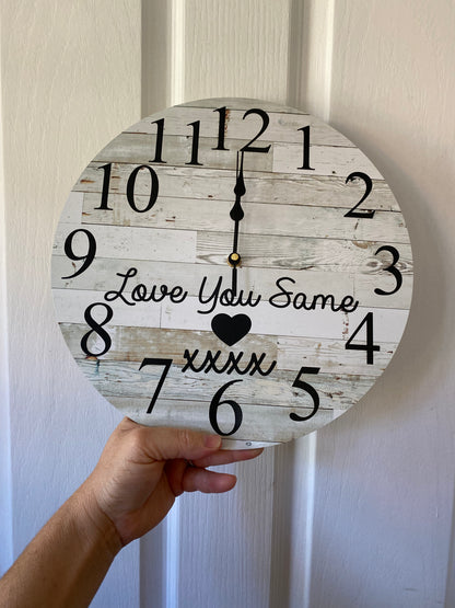 Custom Personalised Wooden Wall Clock 30cm 60cm - Aussie Made