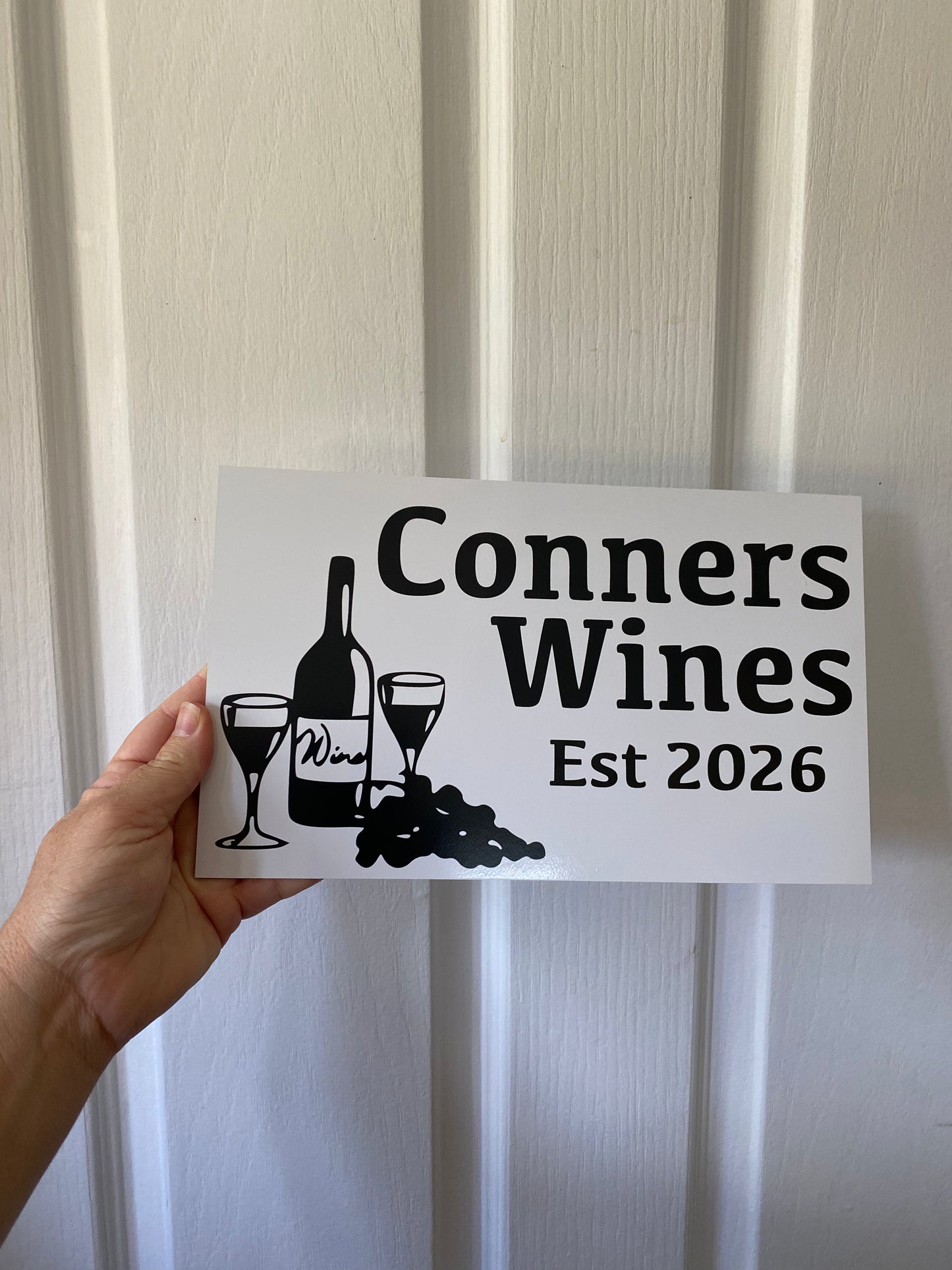 Wine Vintage White Personalised Custom Sign | Acrylic Aussie Made