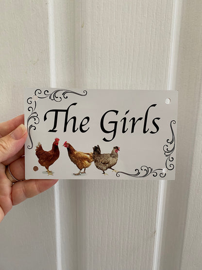 Custom Chicken Hen Coop Sign - Personalised White Signage - Australian Made