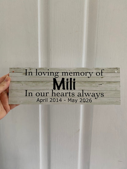 Custom Pet RIP Memorial Dog Cat Sign Timber Finish Aussie Made