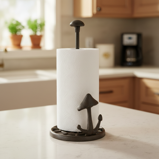 Mushroom Paper Towel Holder | Cast Iron Kitchen Decor