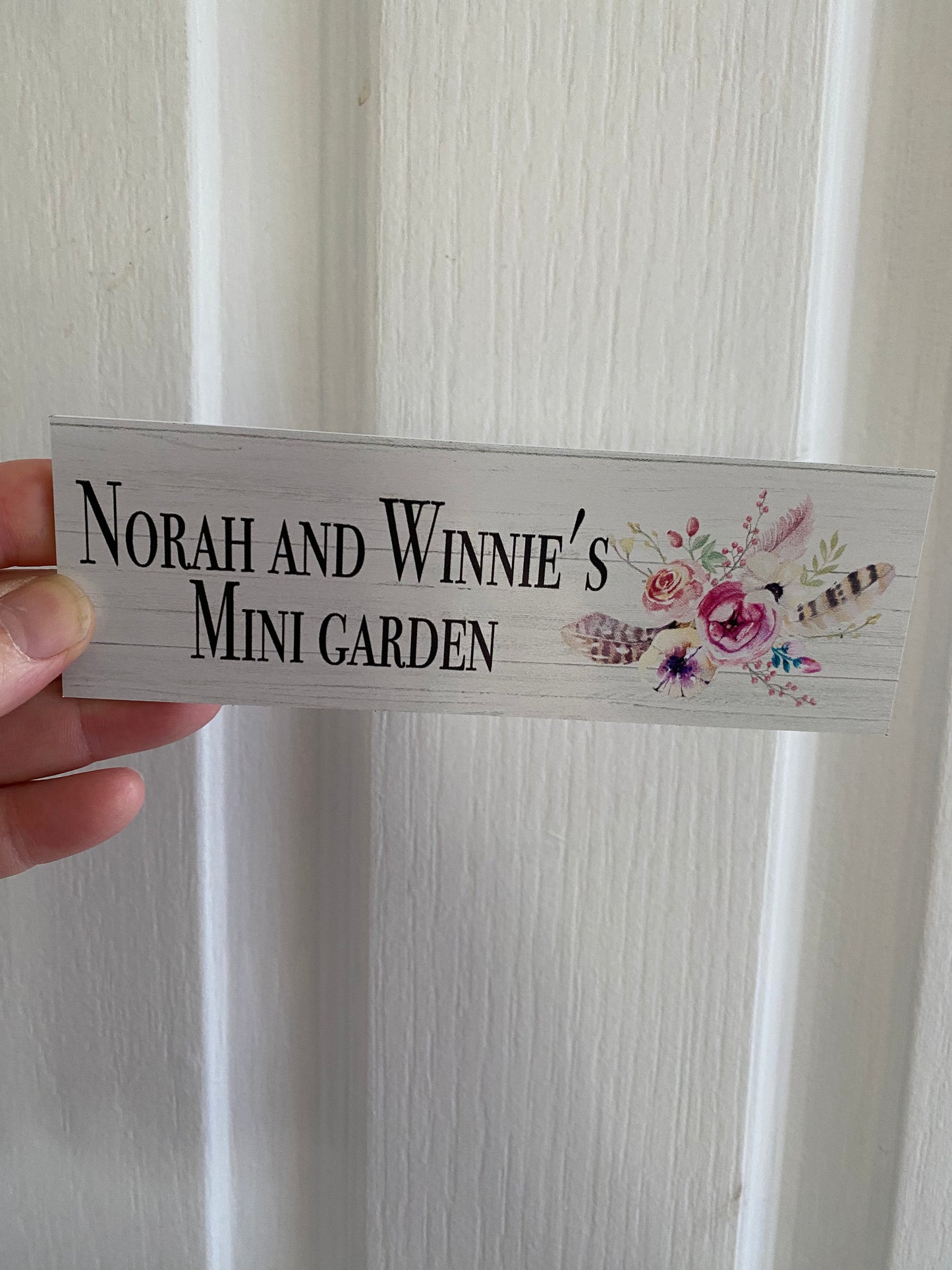 Feather Flower Custom Personalised Bohemian Sign