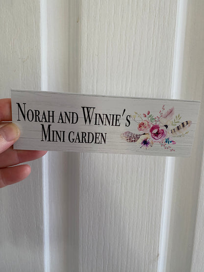 Feather Flower Custom Personalised Bohemian Sign