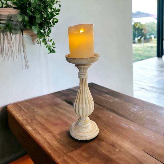 Candle Holder Vintage White - The Renmy Store Homewares & Gifts 