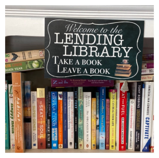 Lending Library Street Book Borrow Sign - The Renmy Store Homewares & Gifts 