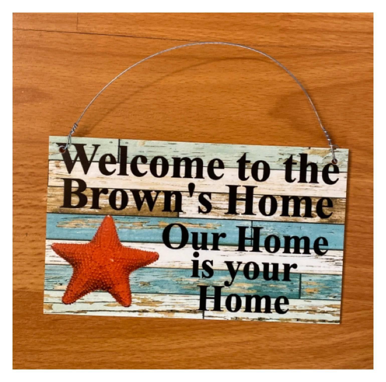 Starfish Beach House Custom Personalised Sign - The Renmy Store Homewares & Gifts 