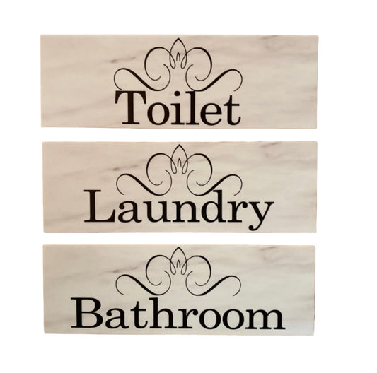 Toilet Laundry Bathroom Shabby Door Room Sign