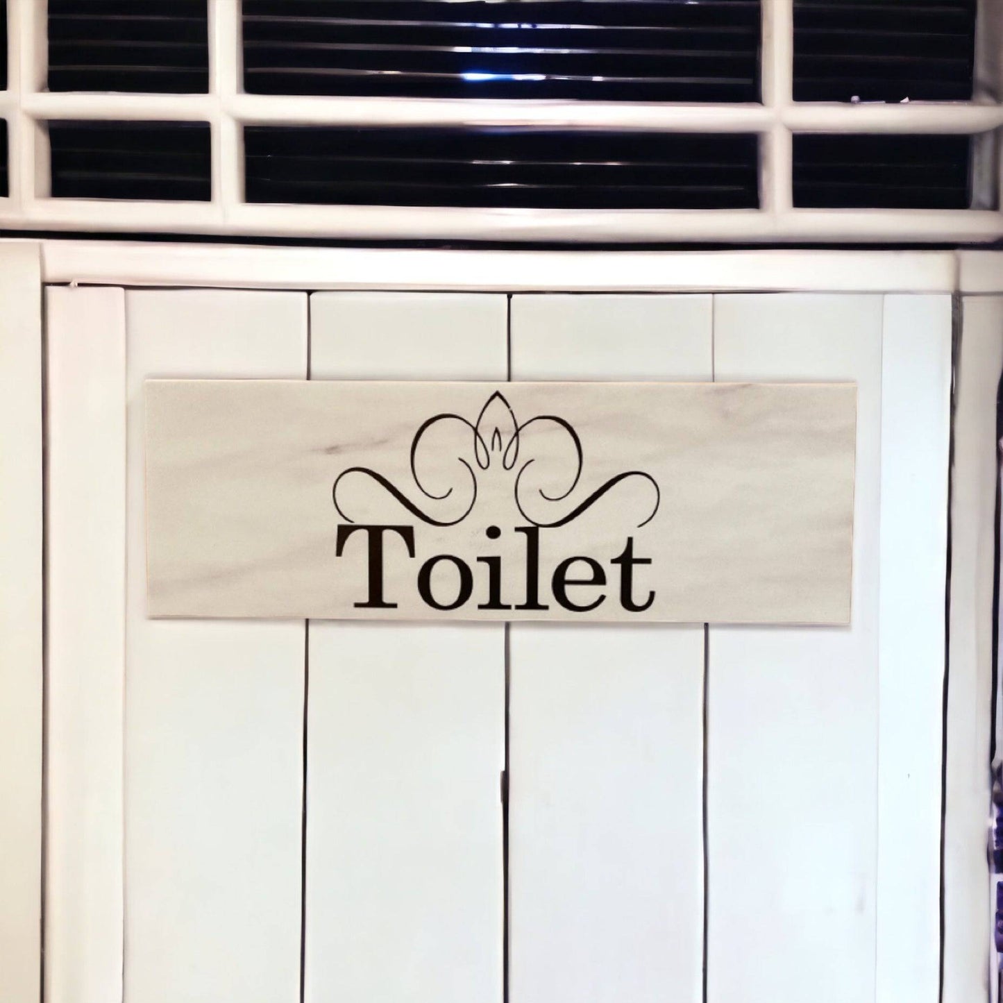 Toilet Laundry Bathroom French Scroll Door Room Sign - The Renmy Store Homewares & Gifts 