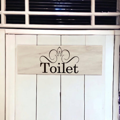 Toilet Laundry Bathroom French Scroll Door Room Sign - The Renmy Store Homewares & Gifts 