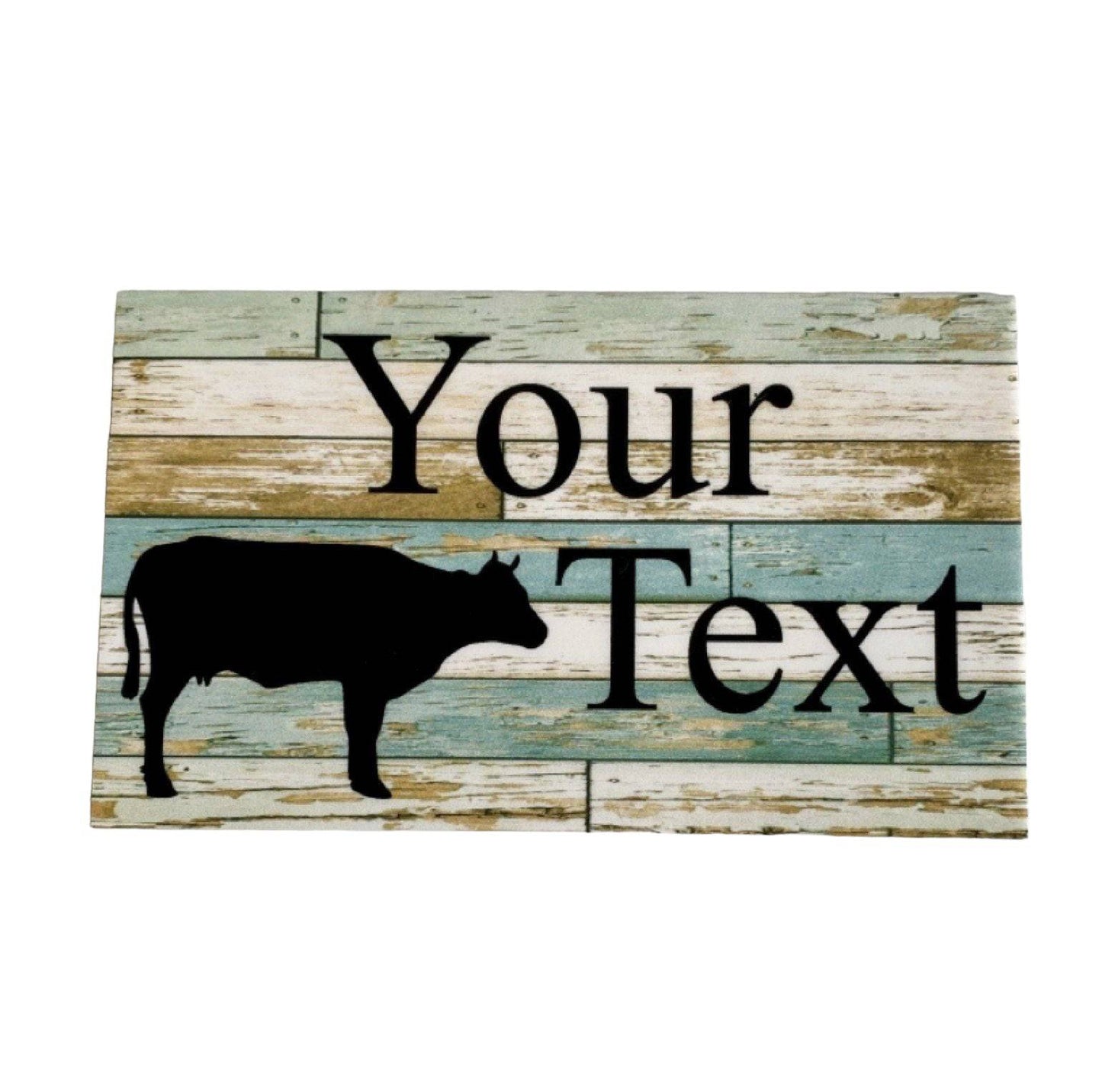 Cow Blue Personalised Custom Farm Sign - The Renmy Store Homewares & Gifts 