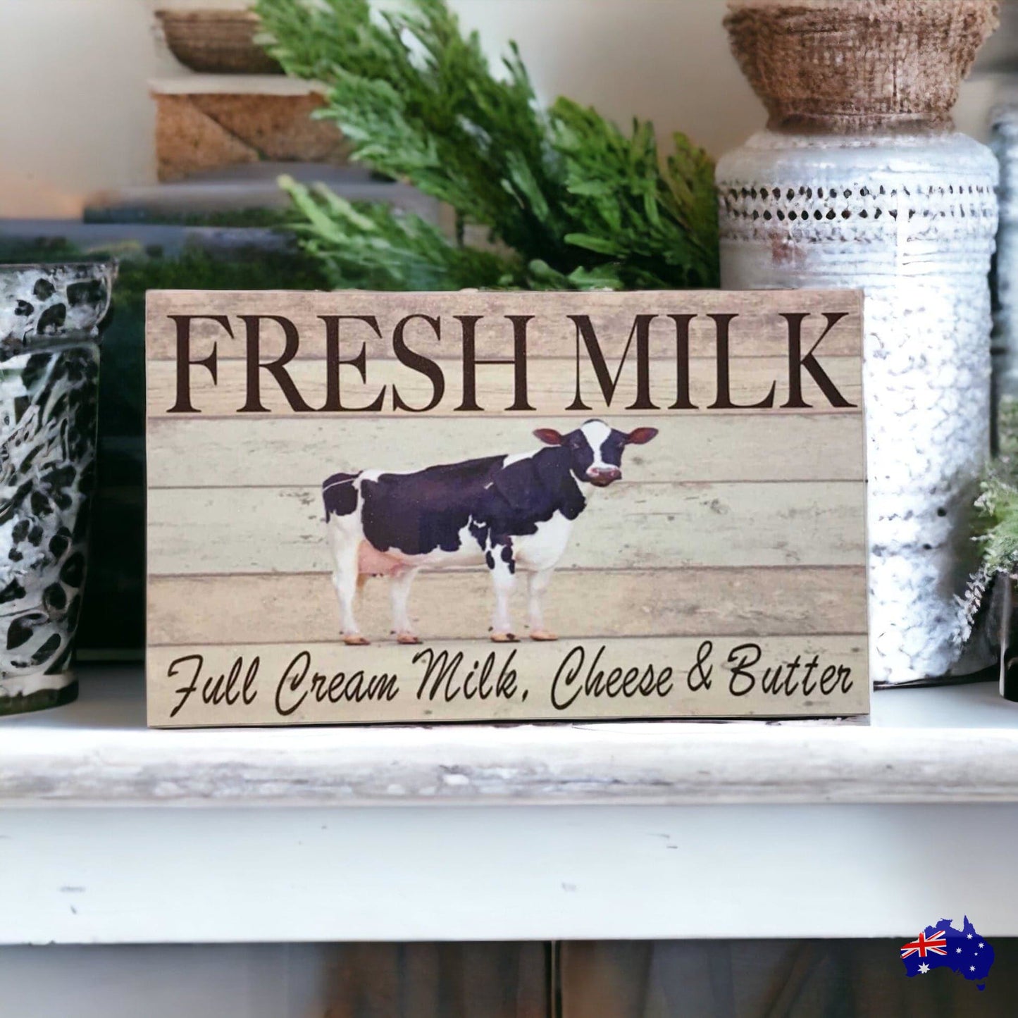 Cow Farm Milk Cream Cheese Butter Kitchen Sign - The Renmy Store Homewares & Gifts 