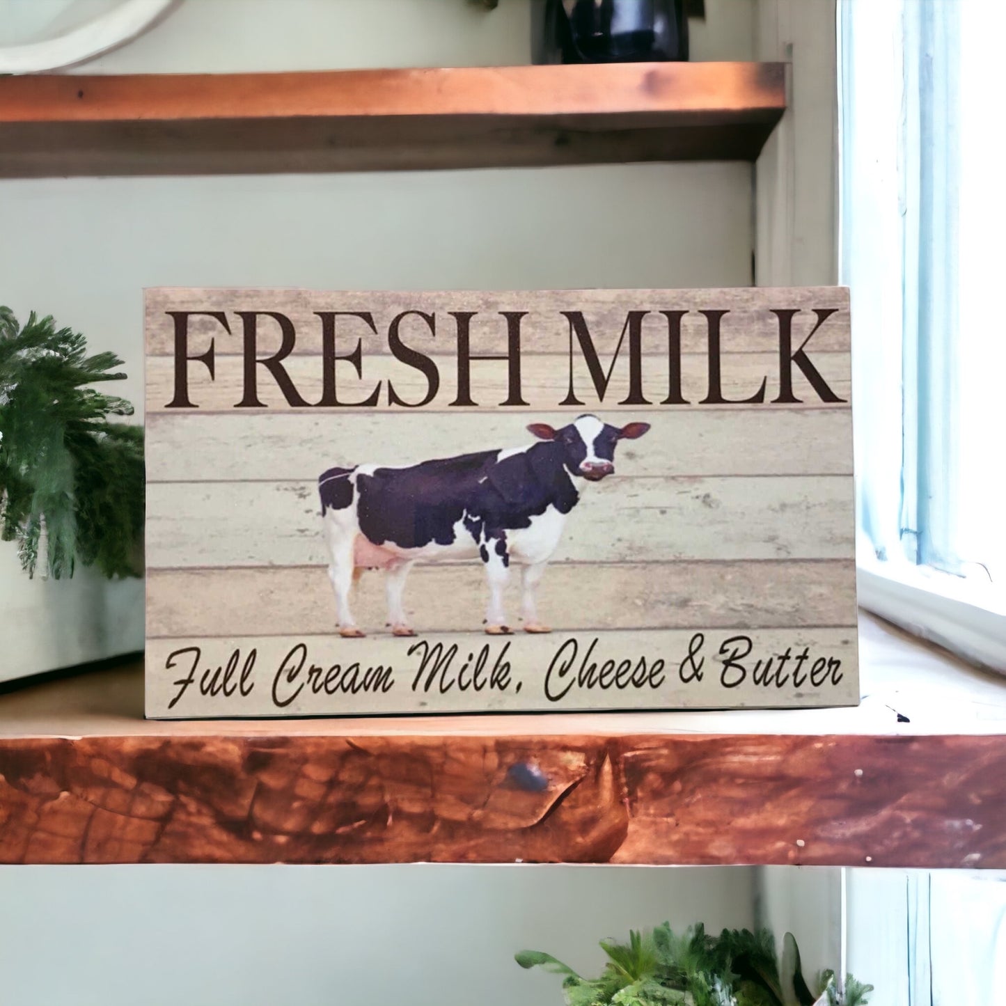 Cow Farm Milk Cream Cheese Butter Kitchen Sign