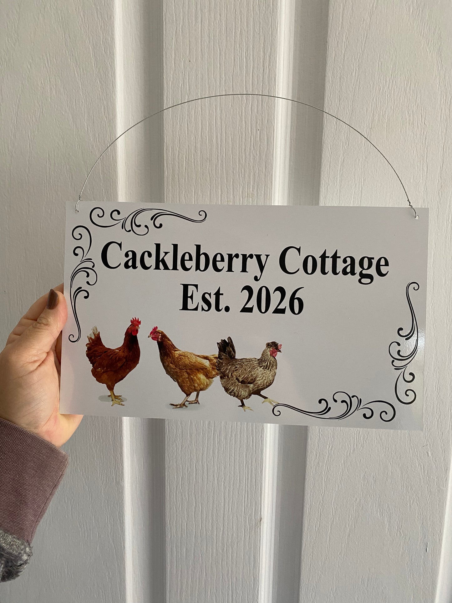 Custom Chicken Hen Coop Sign - Personalised White Signage - Australian Made