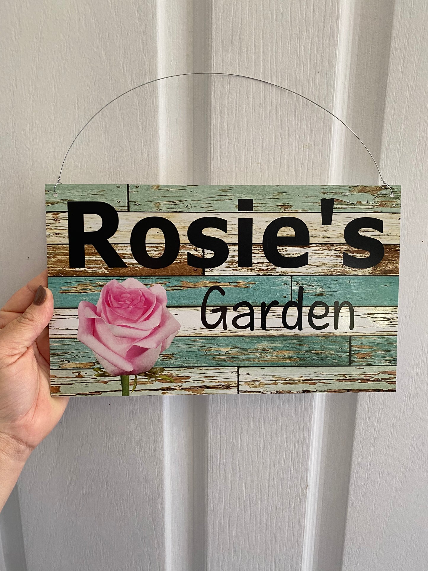 Garden Rose Pink Personalised Custom Sign
