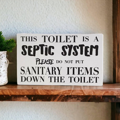 Toilet Septic System Bathroom Modern Sign - The Renmy Store Homewares & Gifts 