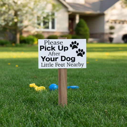 Please Pick Up After Your Dog Sign | Little Feet Nearby Paw Print | Aussie Made