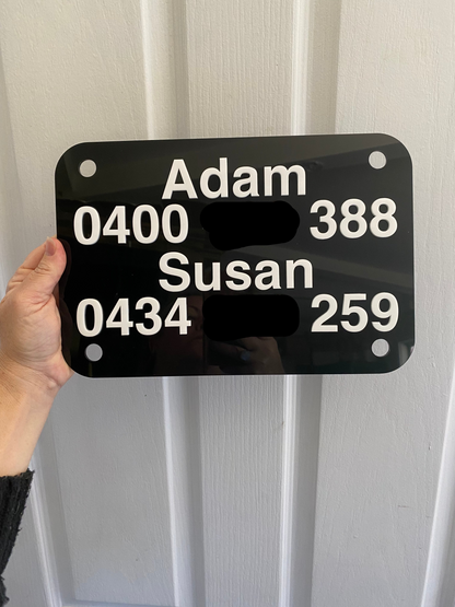 Custom Personalised Black & White Sign | Laser Cut Raised Letters | Australian Made