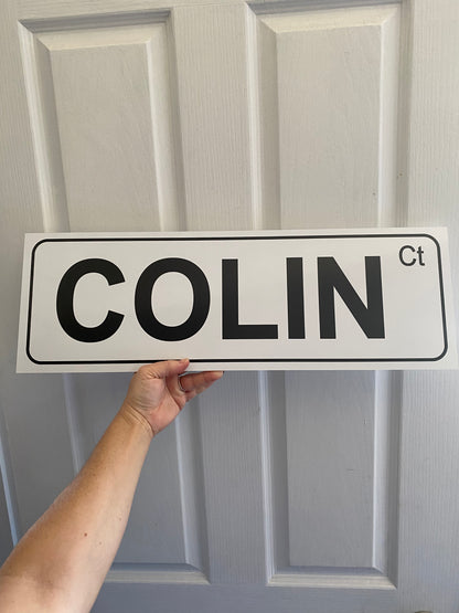Custom Street White Sign - Personalised Black & White Signage - Australian Made