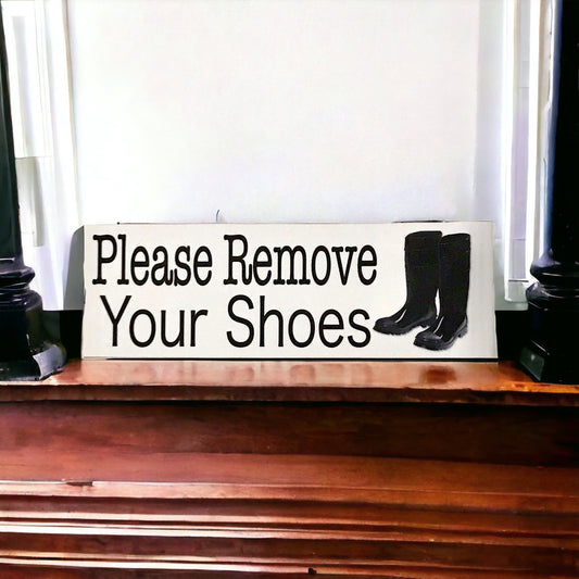 Please Remove Your Shoes Gum Boots Sign - The Renmy Store Homewares & Gifts 