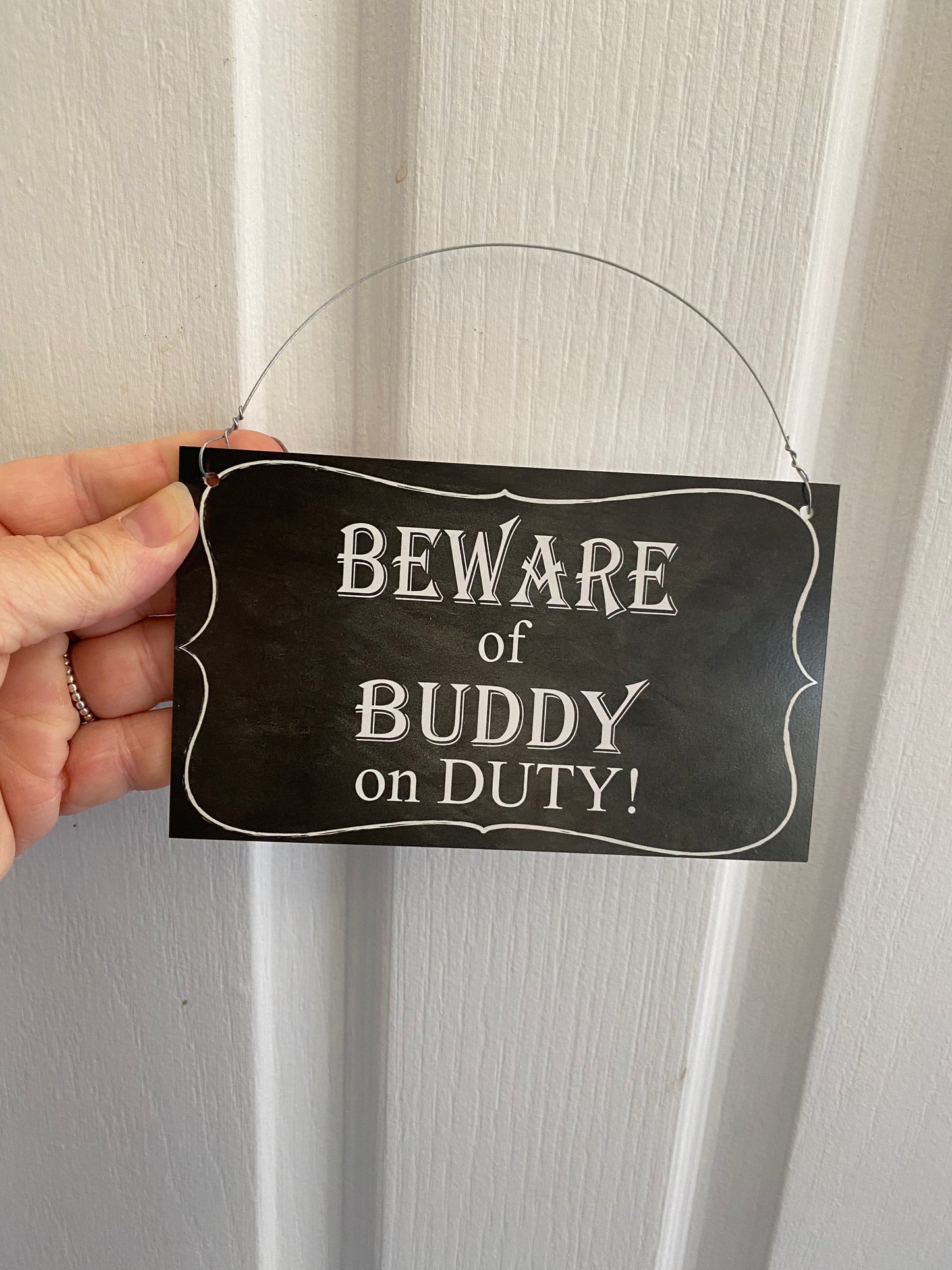 Beware Dog On Duty Personalised Custom Sign | Aussie Made