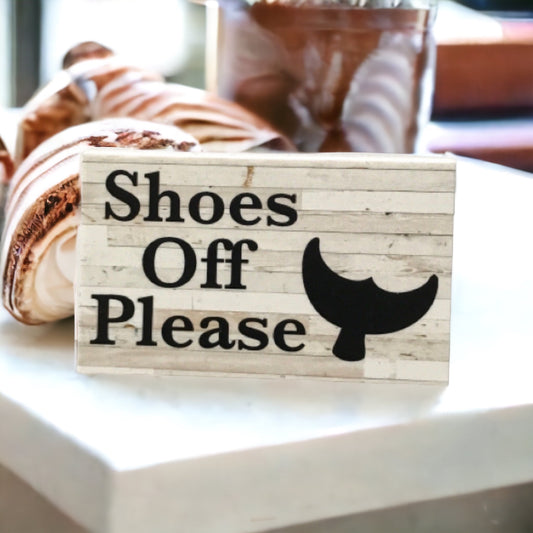 Shoes Off Please Whale Sign - The Renmy Store Homewares & Gifts 
