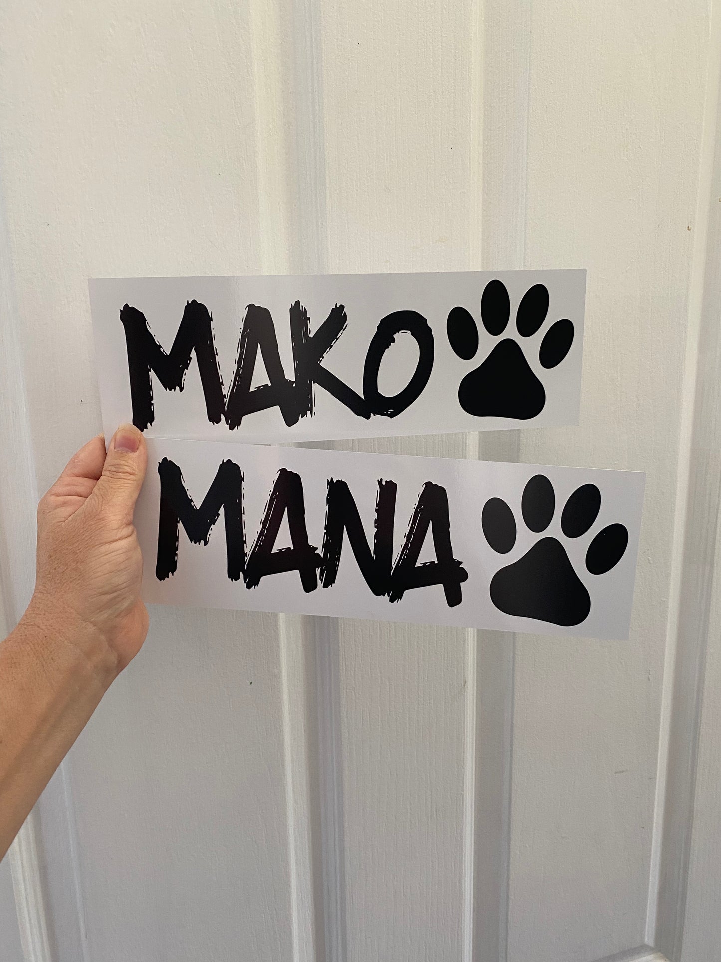 Dog Kennel Sign Custom Personalised - Classic Black White Paw