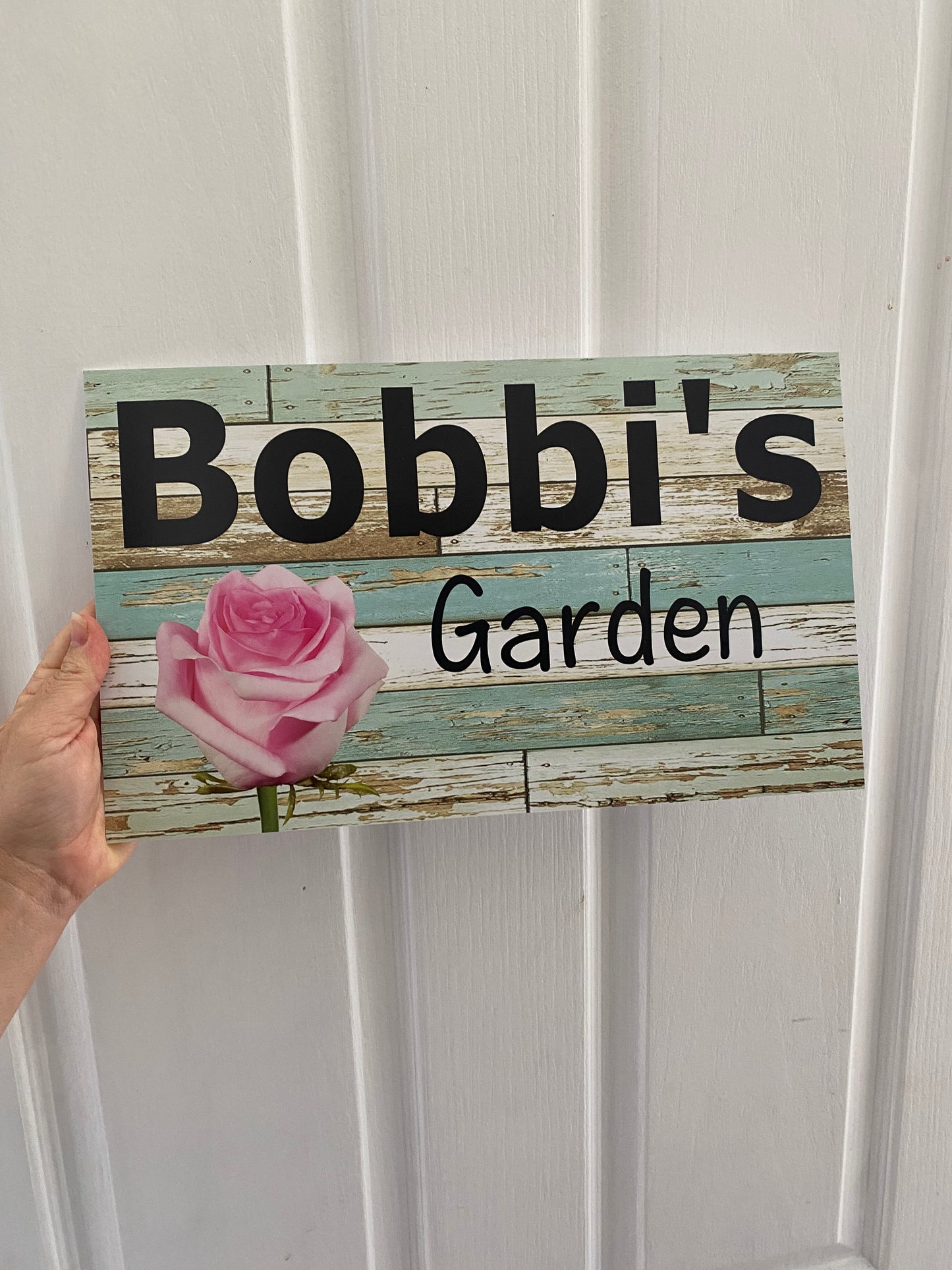 Garden Rose Pink Personalised Custom Sign