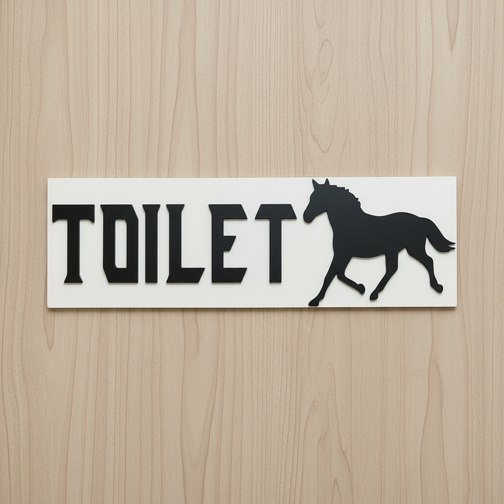 Horse Door Room Signs | Toilet Laundry Bathroom | Acrylic or Sticker | Aussie Made