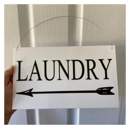 Custom Personalised Arrow White Sign