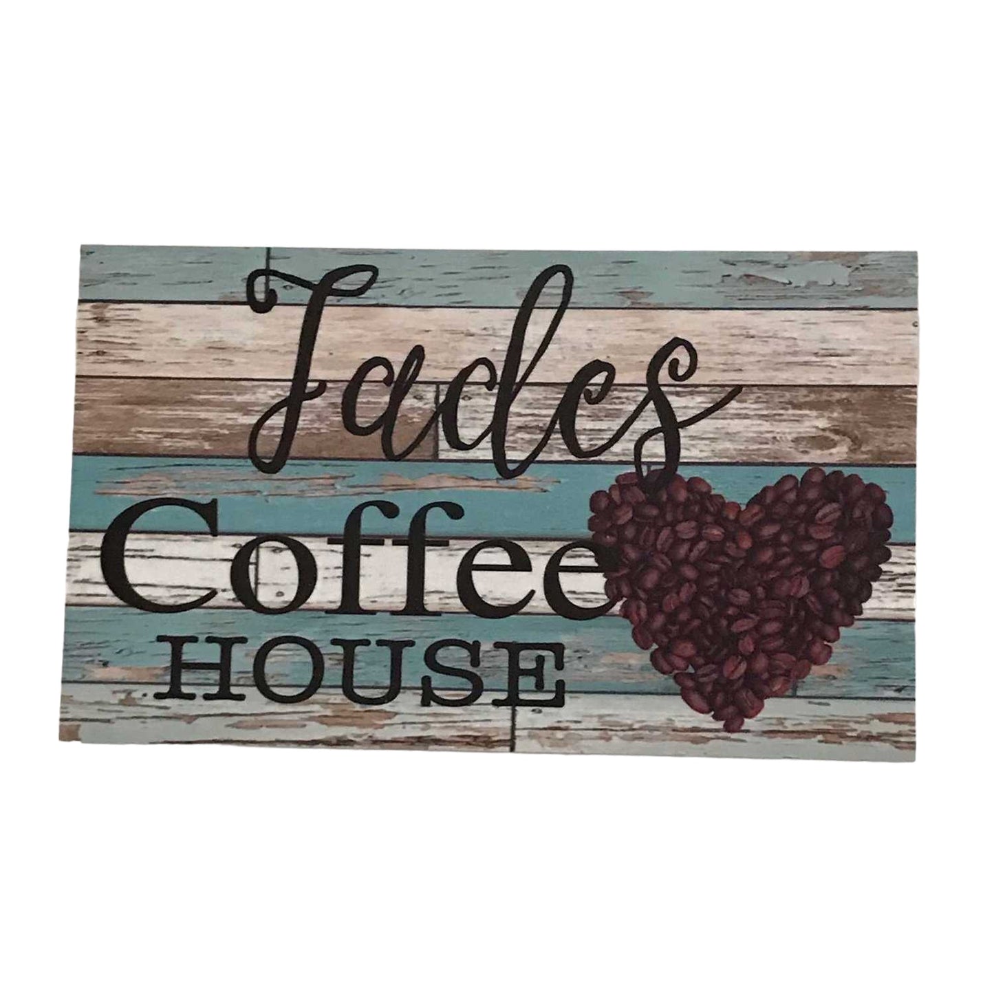 Coffee House Cafe Blue Your Name Vintage Custom Sign