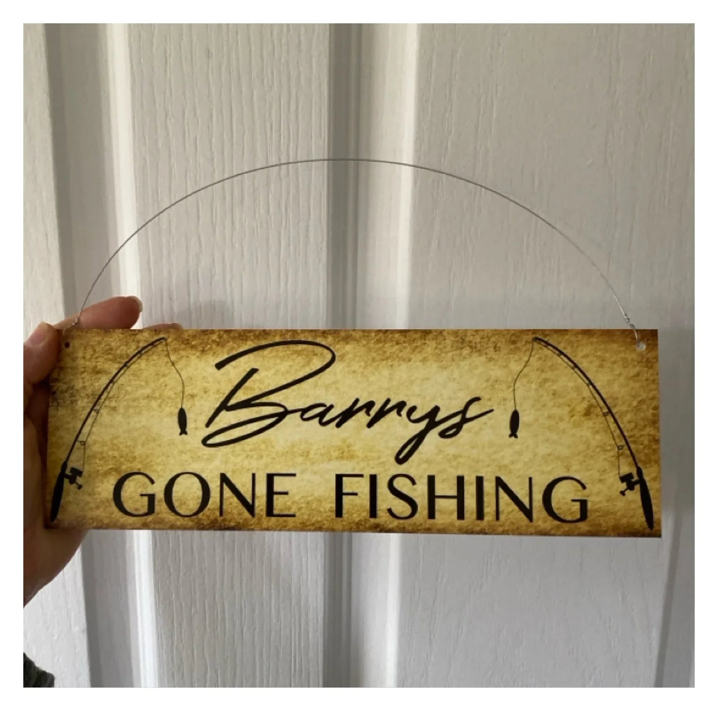 Gone Fishing Custom Personalised Sign