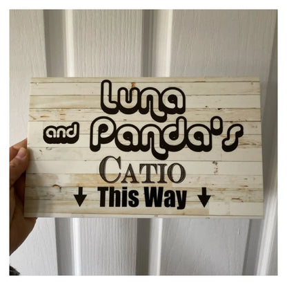 Cat Catio Enclosure Run Custom Personalised Name Sign
