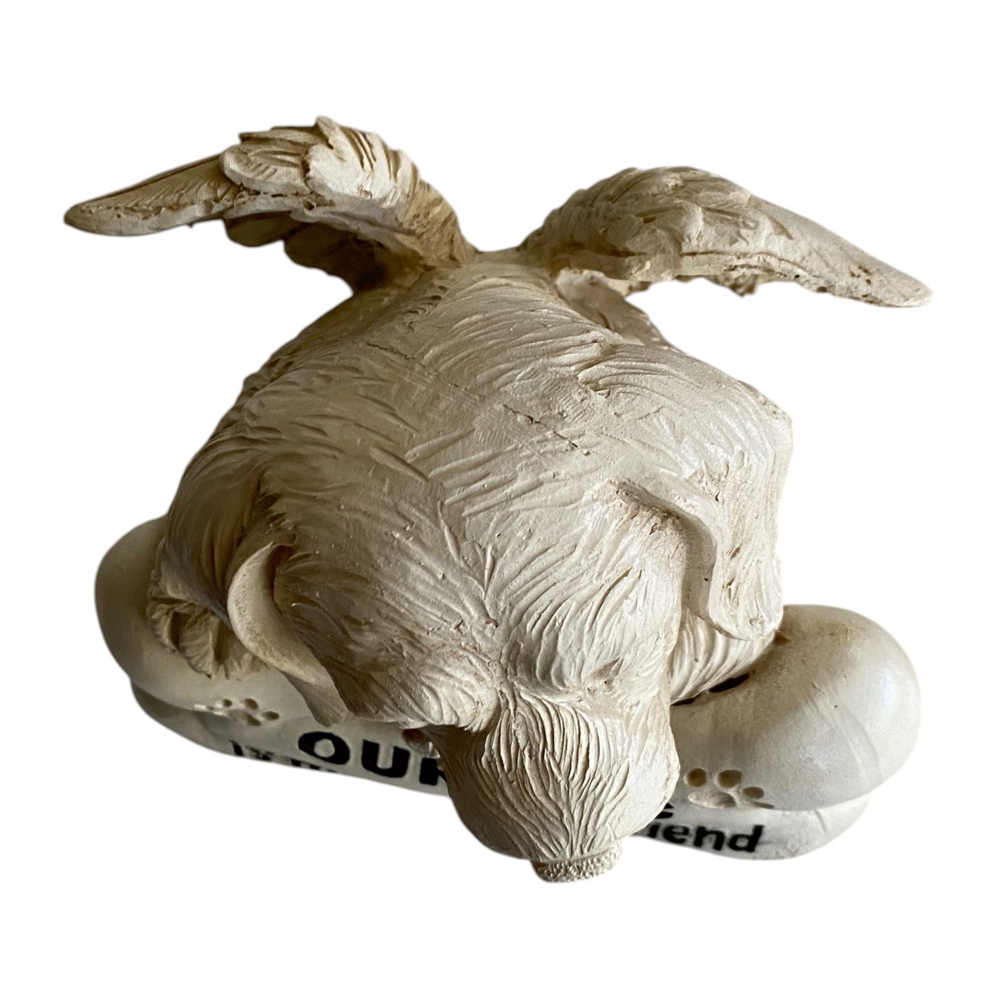 Angel Wings Pet Memorial Statue | Our Dog Is My Faithful Friend | Resin Dog Garden Memorial Gift
