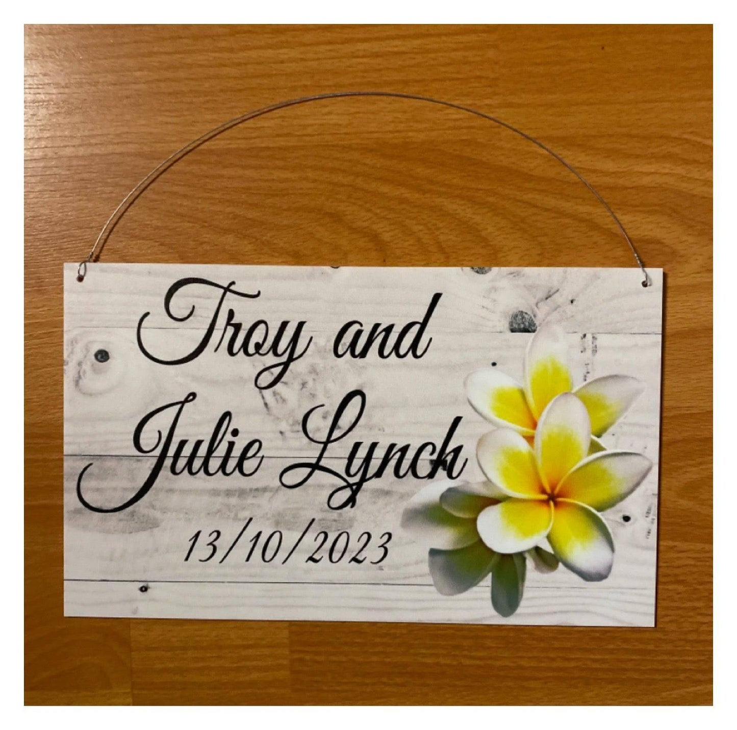 Frangipani Custom Wording Text Name Sign - The Renmy Store Homewares & Gifts 