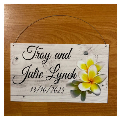 Frangipani Custom Wording Text Name Sign - The Renmy Store Homewares & Gifts 