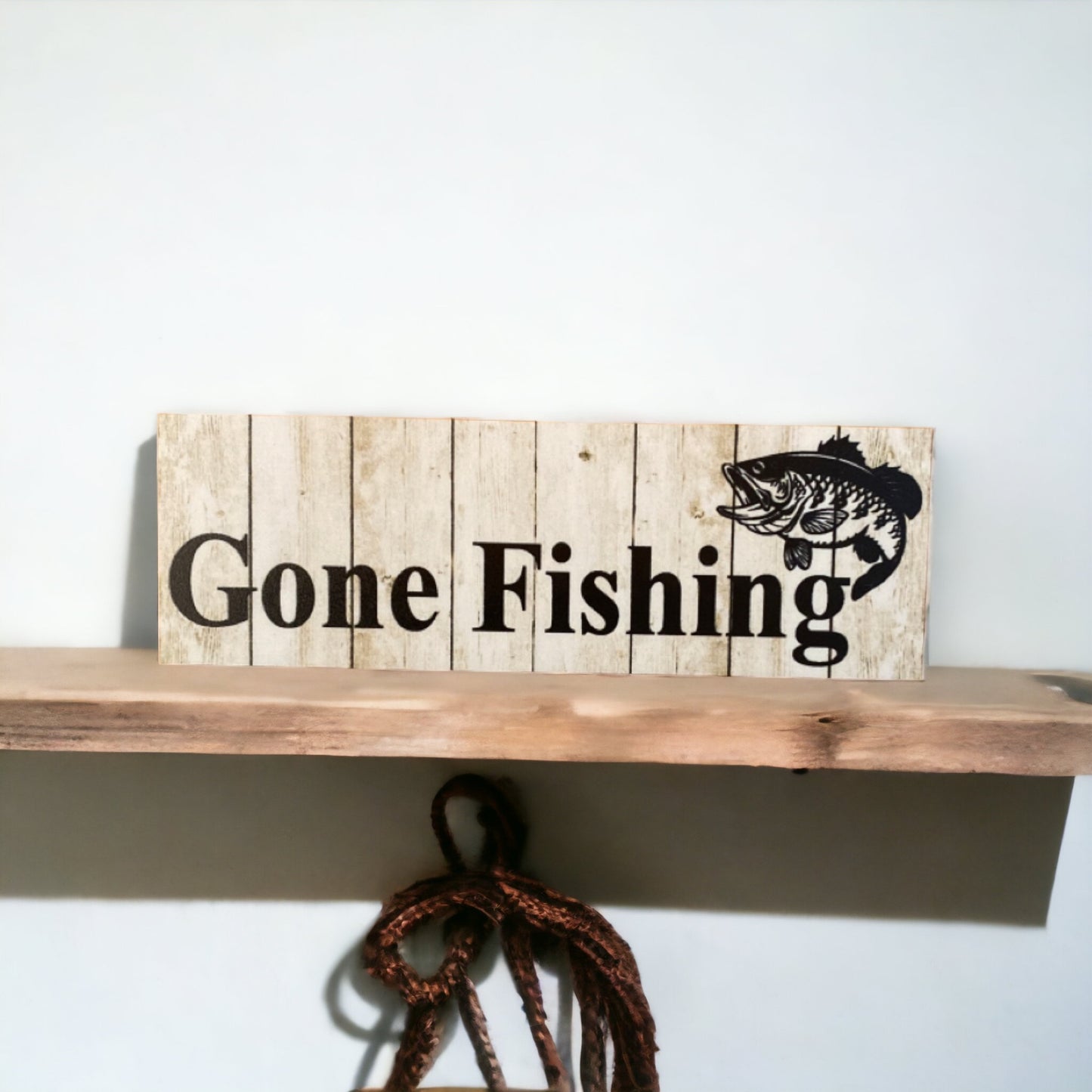 Gone Fishing with Bass Fish Sign - The Renmy Store Homewares & Gifts 