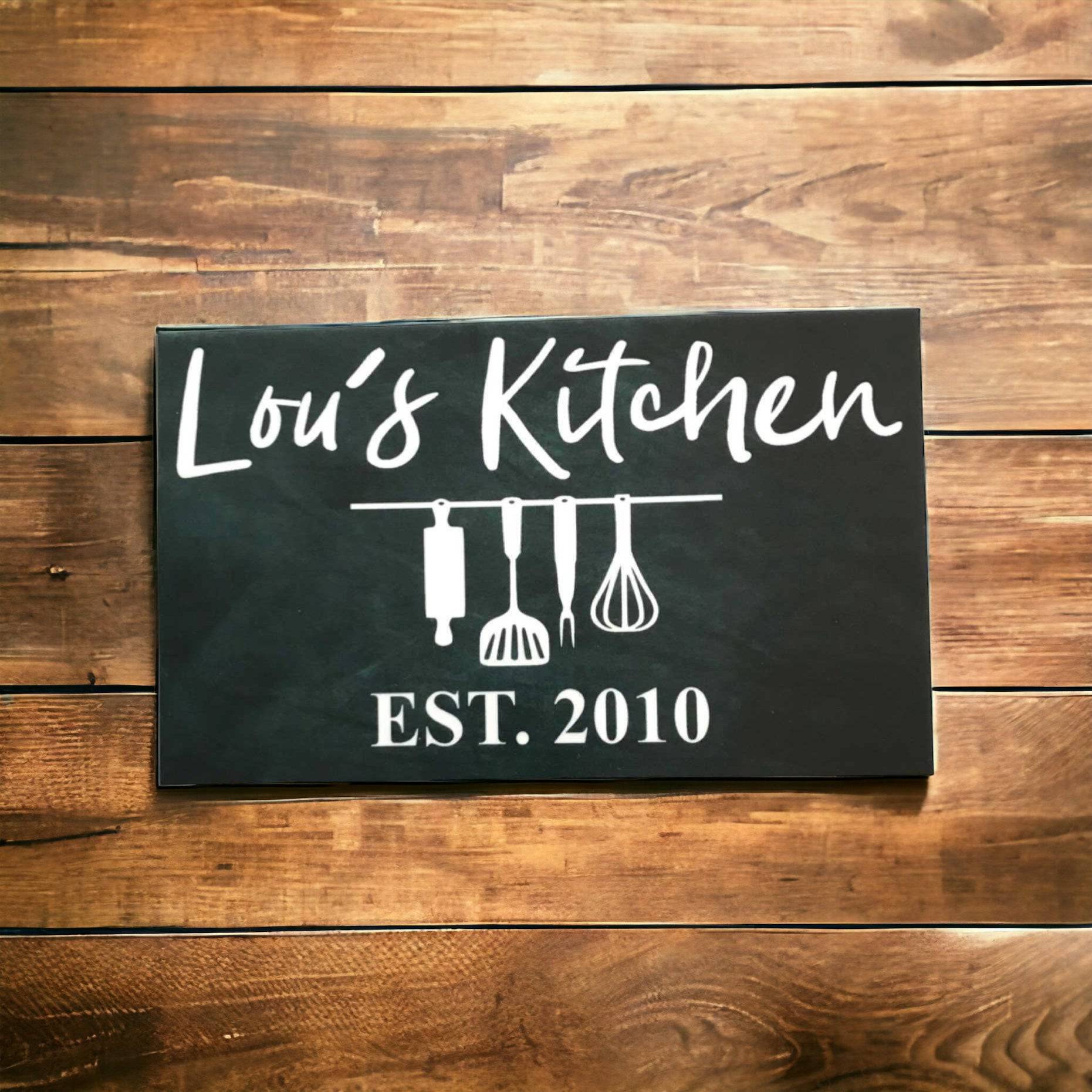 Kitchen Your Name & Year Est. Black Custom Sign - The Renmy Store Homewares & Gifts 