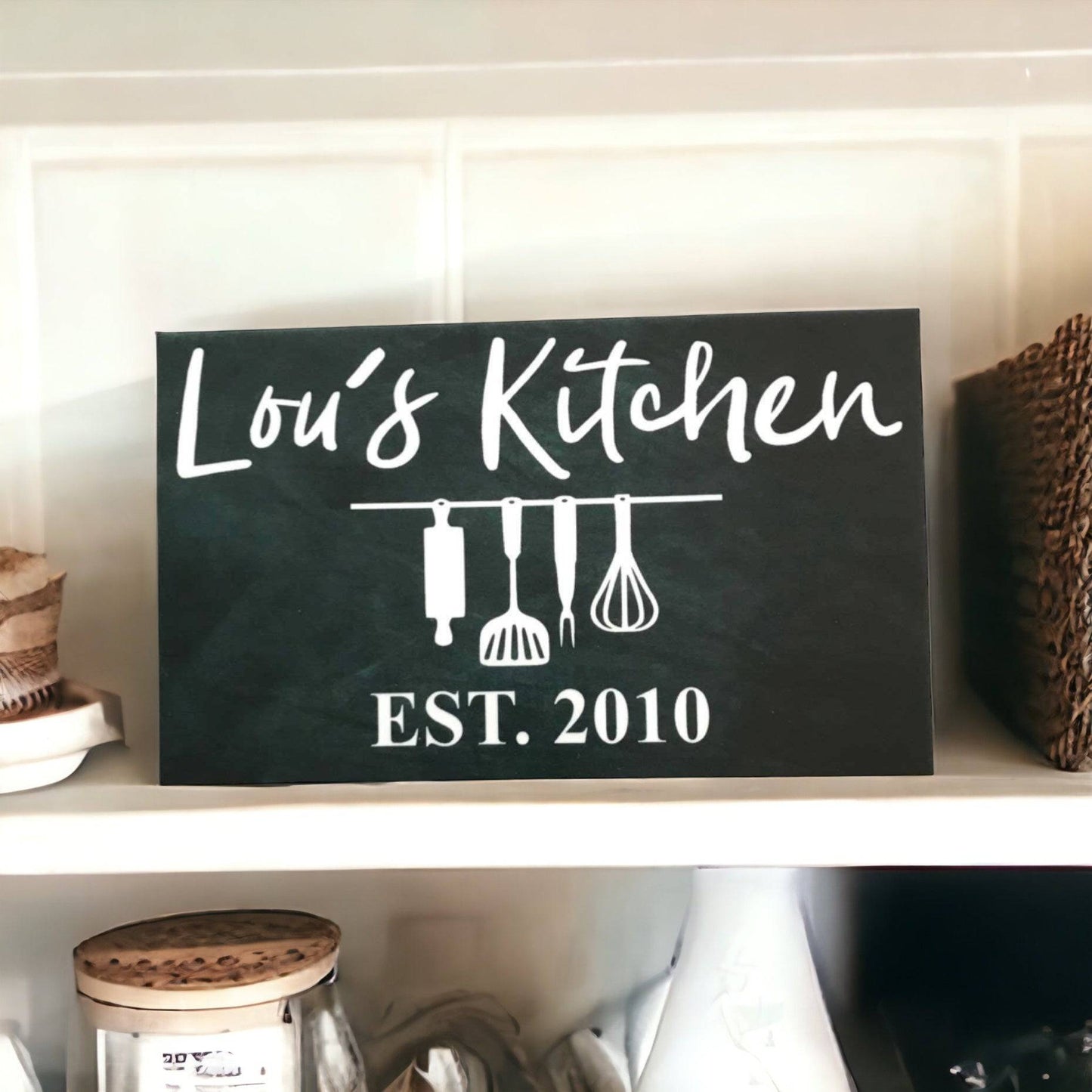 Kitchen Your Name & Year Est. Black Custom Sign - The Renmy Store Homewares & Gifts 