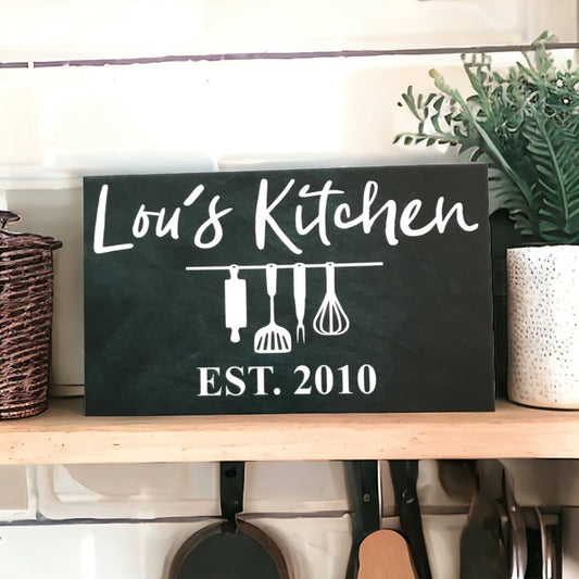 Kitchen Your Name & Year Est. Black Custom Sign - The Renmy Store Homewares & Gifts 