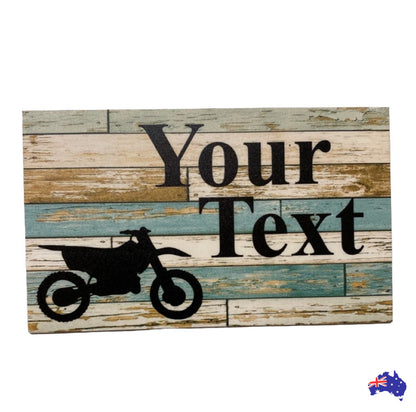 Dirt Bike Motorbike Blue Custom Personalised Sign - The Renmy Store Homewares & Gifts 