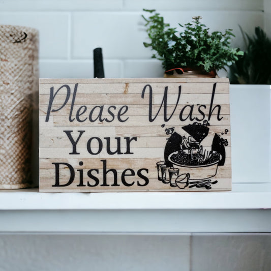 Wash Your Dishes French Provincial Kitchen Sign - The Renmy Store Homewares & Gifts 
