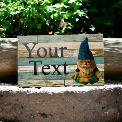 Gnome Custom Persoanlsied Blue Sign - The Renmy Store Homewares & Gifts 