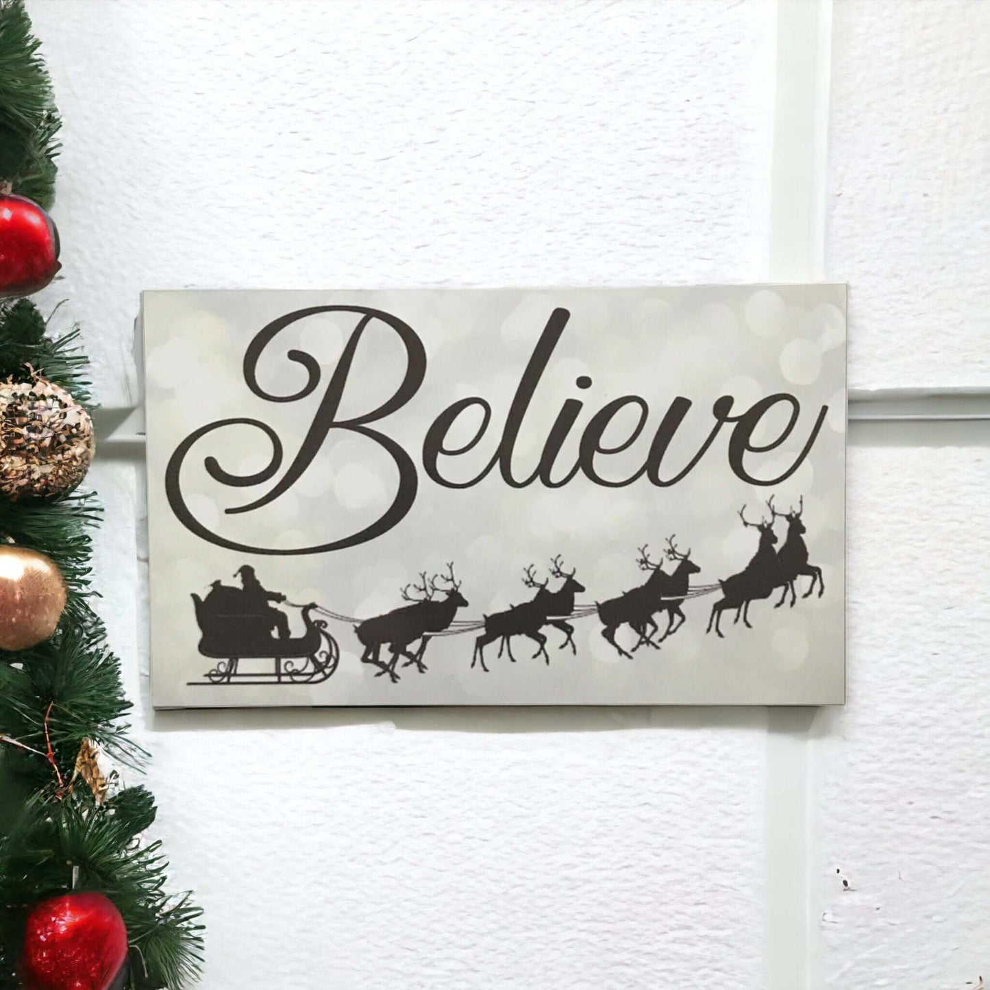 Believe Christmas Sign - The Renmy Store Homewares & Gifts 