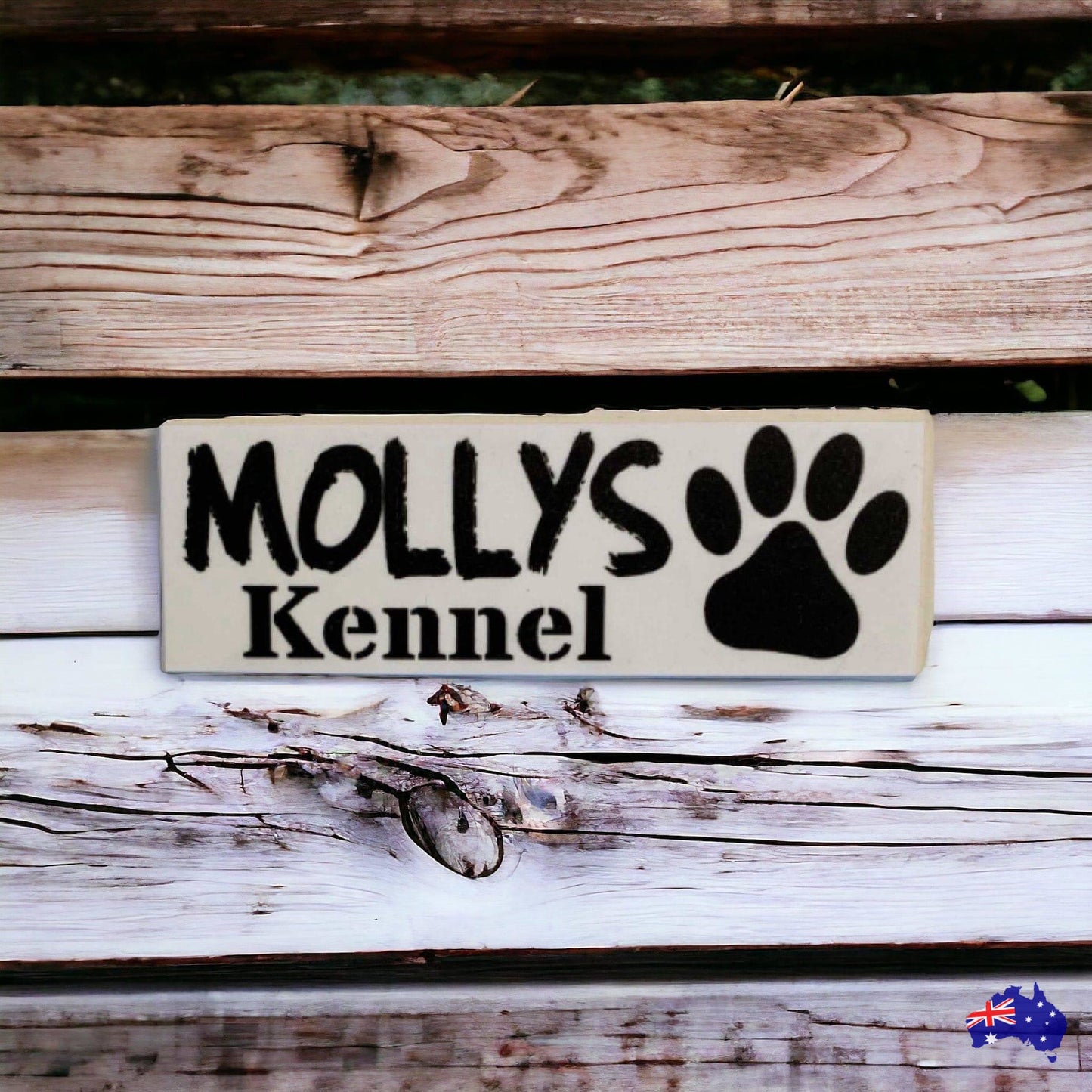 Dog Kennel Personalised Your Dogs Name White Sign - The Renmy Store Homewares & Gifts 