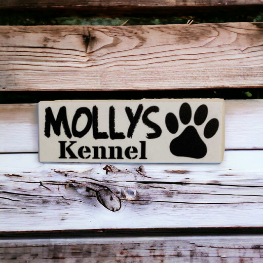 Dog Kennel Personalised Your Dogs Name White Sign - The Renmy Store Homewares & Gifts 