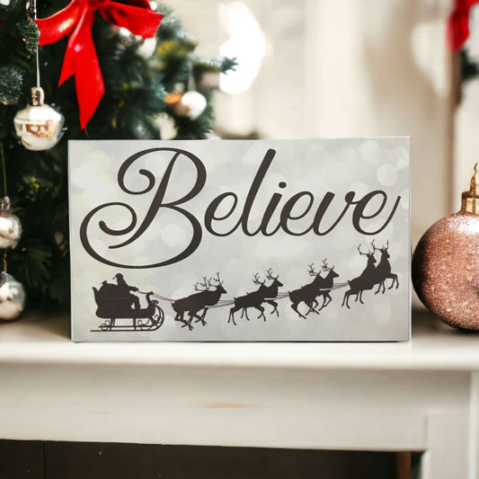 Believe Christmas Sign - The Renmy Store Homewares & Gifts 