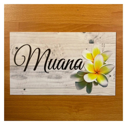 Frangipani Custom Wording Text Name Sign - The Renmy Store Homewares & Gifts 