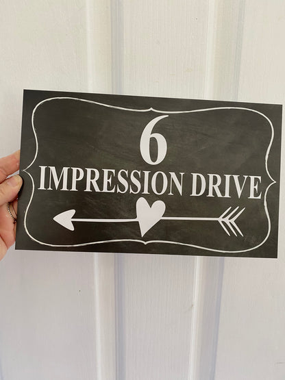 Custom Personalised Arrow Sign | Vintage Blackboard Acrylic | Heart Arrow | Aussie Made