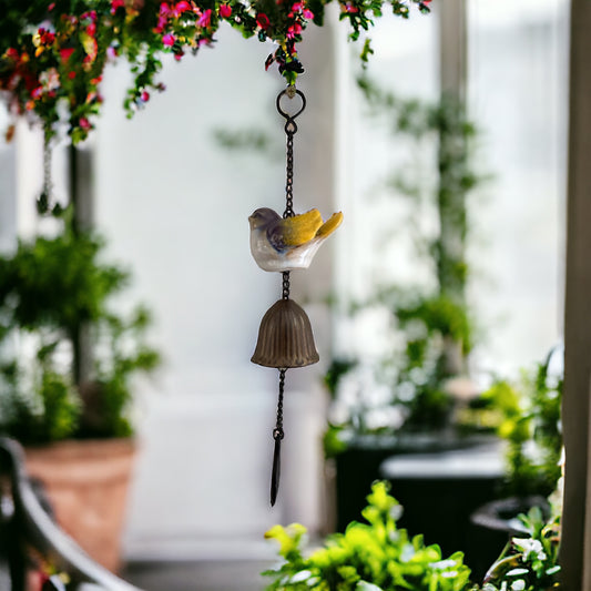 Bird Bell Ceramic Hanging Purple