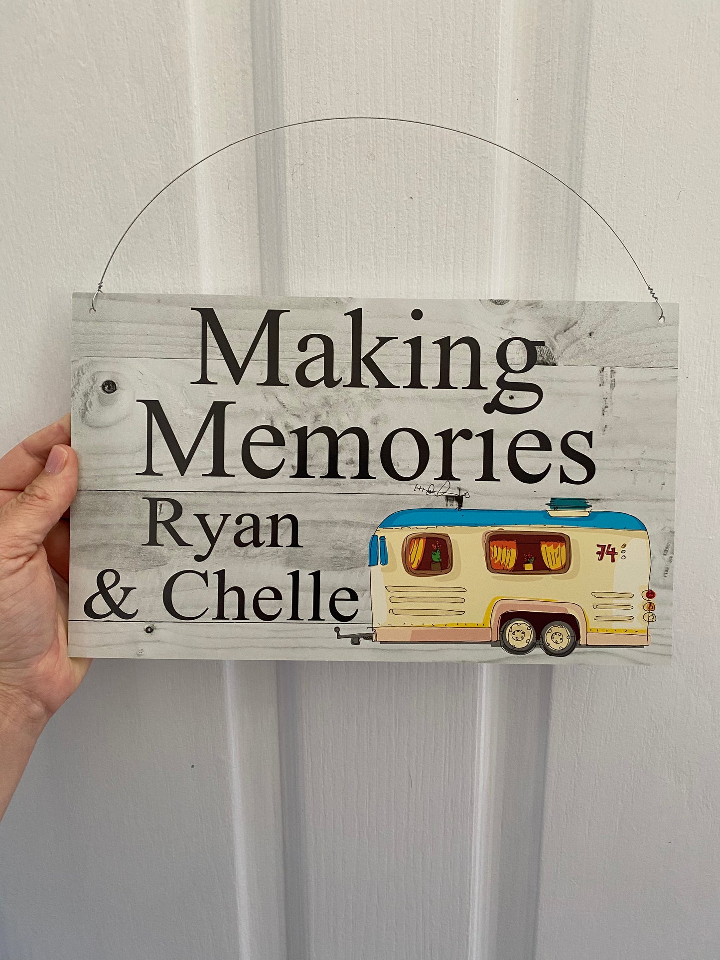 Caravan Vintage Retro Personalised Custom Camp Sign | Acrylic | Aussie Made